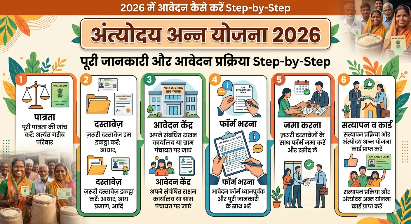 अंत्योदय अन्न योजना 2026 में आवेदन कैसे करें Step-by-Step: Step-by-Step पूरी जानकारी और आवेदन प्रक्रिया 2026