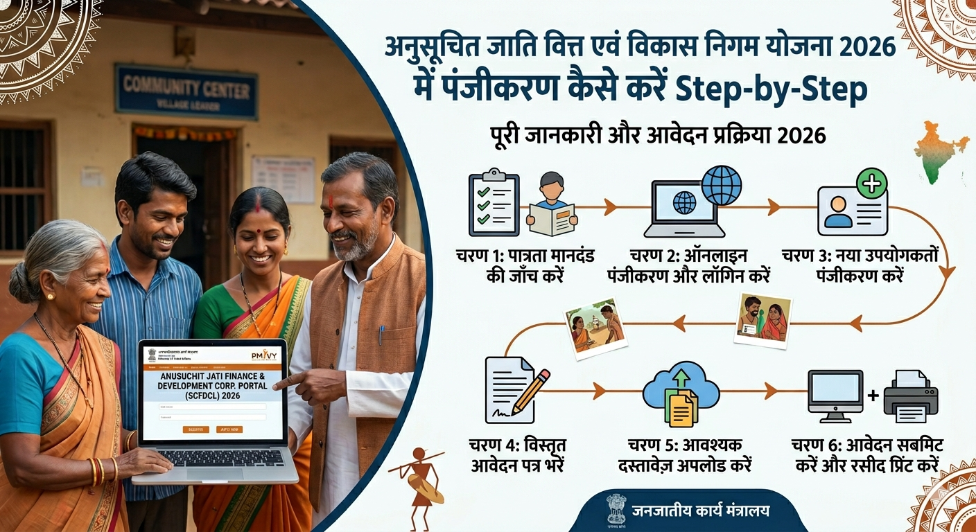 अनुसूचित जाति वित्त एवं विकास निगम योजना 2026 में पंजीकरण कैसे करें Step-by-Step: Step-by-Step पूरी जानकारी और आवेदन प्रक्रिया 2026