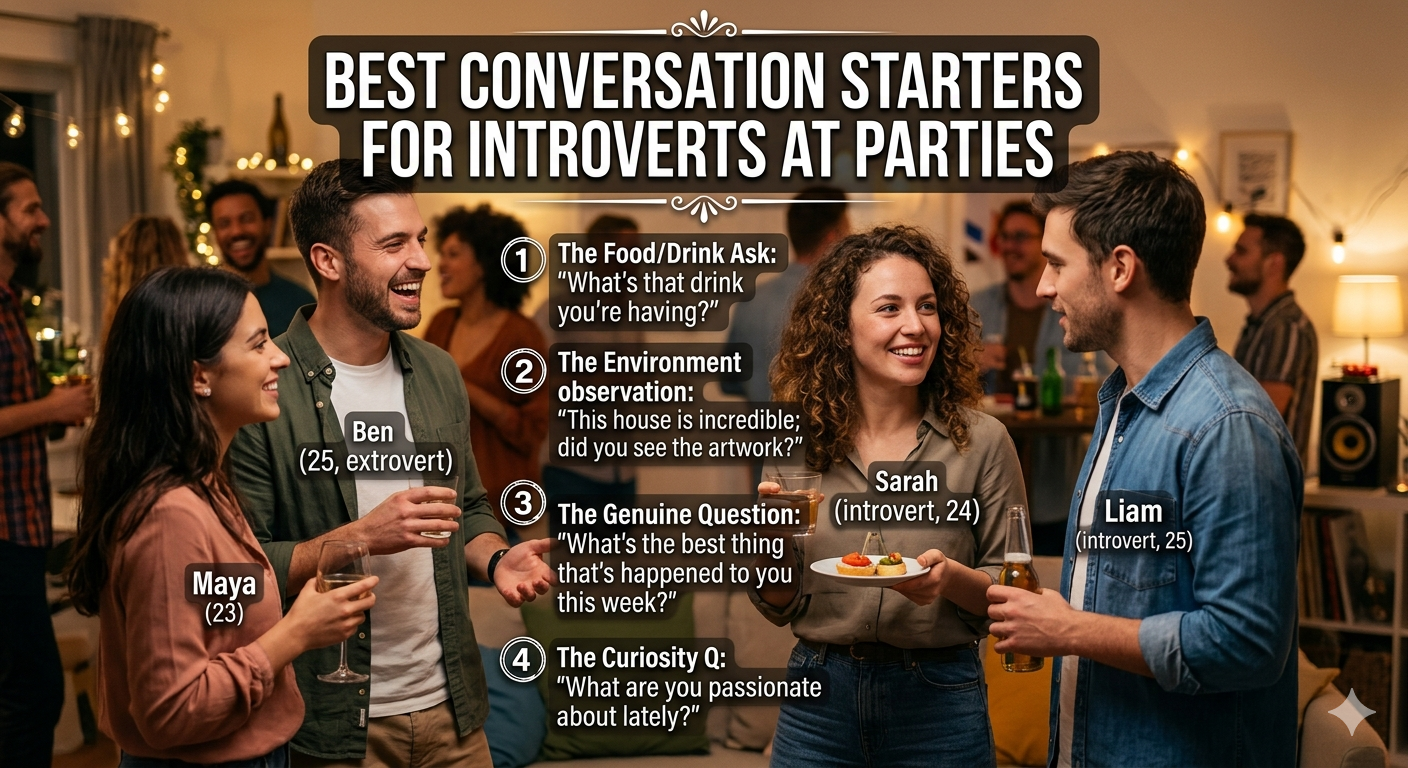 Best conversation starters for introverts at parties