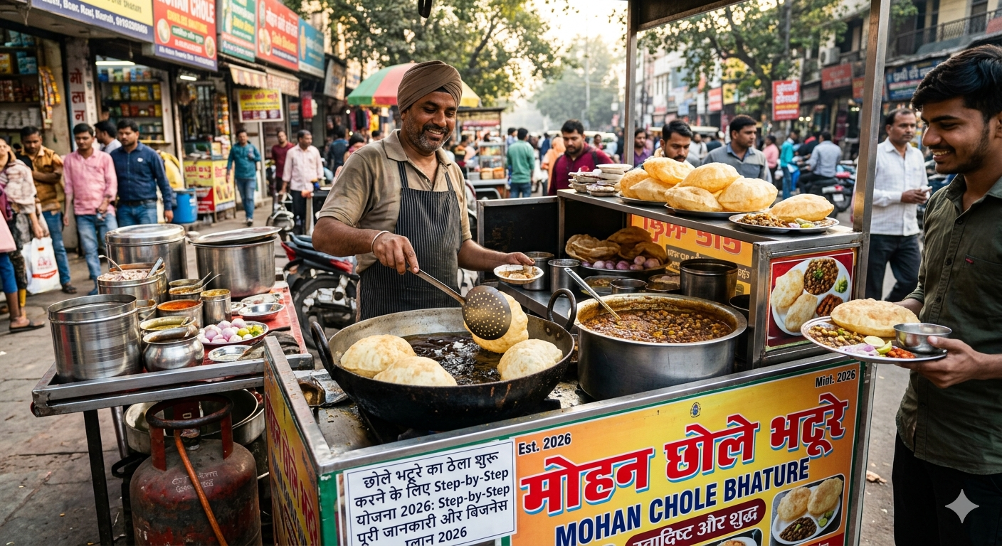छोले भटूरे का ठेला शुरू करने के लिए Step-by-Step योजना 2026: Step-by-Step पूरी जानकारी और बिजनेस प्लान 2026