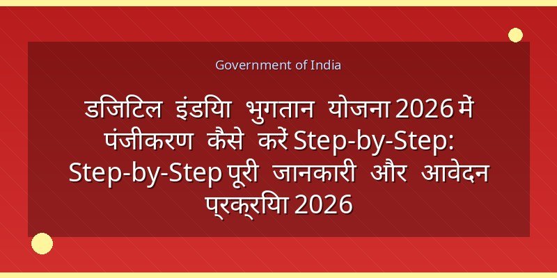 डिजिटल इंडिया भुगतान योजना 2026 में पंजीकरण कैसे करें Step-by-Step: Step-by-Step पूरी जानकारी और आवेदन प्रक्रिया 2026