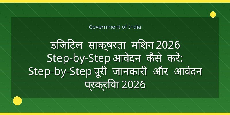 डिजिटल साक्षरता मिशन 2026 Step-by-Step आवेदन कैसे करें: Step-by-Step पूरी जानकारी और आवेदन प्रक्रिया 2026