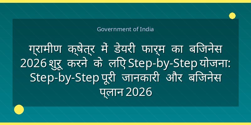 ग्रामीण क्षेत्र में डेयरी फार्म का बिजनेस 2026 शुरू करने के लिए Step-by-Step योजना: Step-by-Step पूरी जानकारी और बिजनेस प्लान 2026