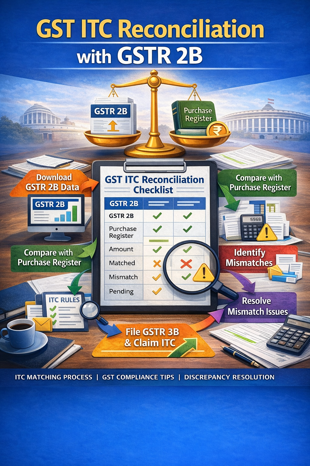 GST ITC Reconciliation with GSTR 2B