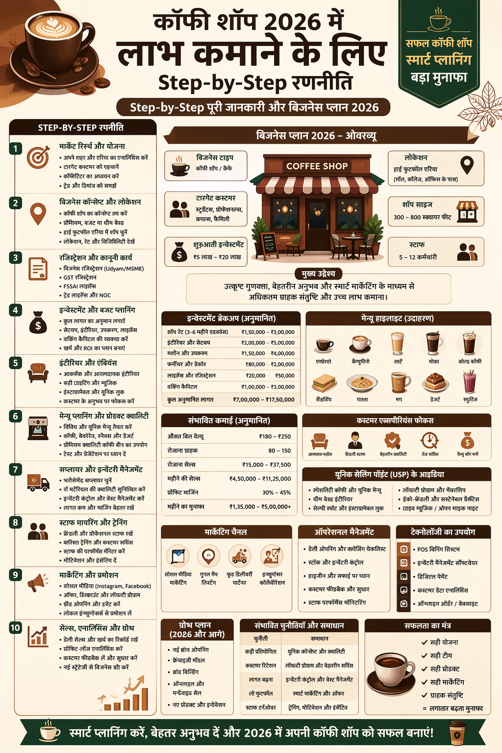 कॉफी शॉप 2026 में लाभ कमाने के लिए Step-by-Step रणनीति: Step-by-Step पूरी जानकारी और बिजनेस प्लान 2026