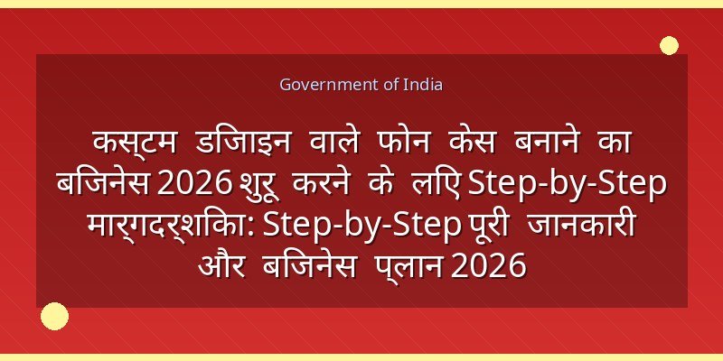 कस्टम डिजाइन वाले फोन केस बनाने का बिजनेस 2026 शुरू करने के लिए Step-by-Step मार्गदर्शिका: Step-by-Step पूरी जानकारी और बिजनेस प्लान 2026