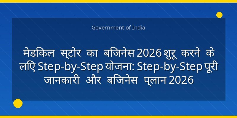 मेडिकल स्टोर का बिजनेस 2026 शुरू करने के लिए Step-by-Step योजना: Step-by-Step पूरी जानकारी और बिजनेस प्लान 2026