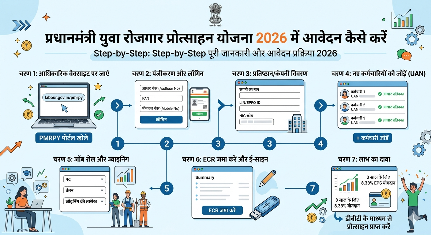 प्रधानमंत्री युवा रोजगार प्रोत्साहन योजना 2026 में आवेदन कैसे करें Step-by-Step: Step-by-Step पूरी जानकारी और आवेदन प्रक्रिया 2026