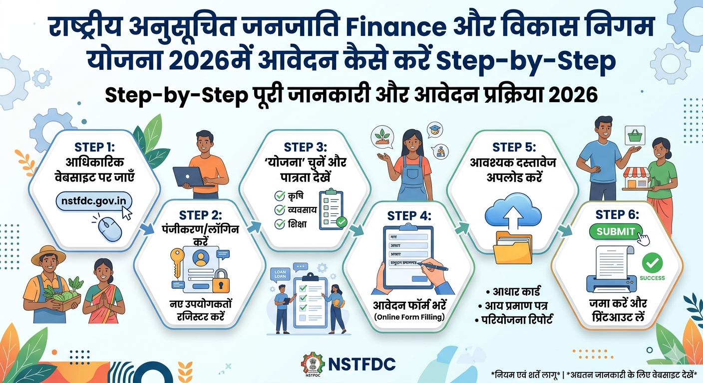 राष्ट्रीय अनुसूचित जनजाति Finance और विकास निगम योजना 2026 में आवेदन कैसे करें Step-by-Step: Step-by-Step पूरी जानकारी और आवेदन प्रक्रिया 2026