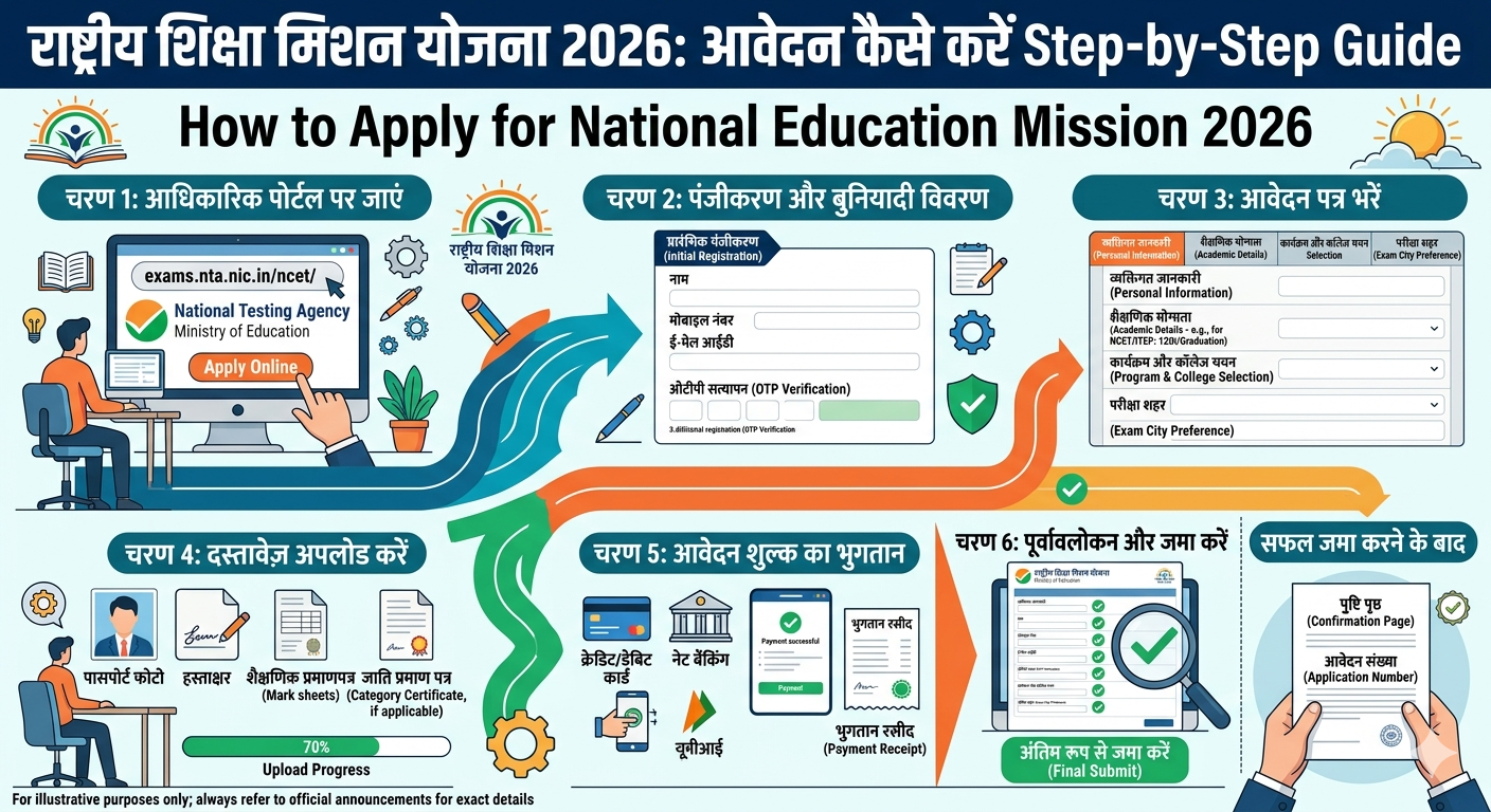 राष्ट्रीय शिक्षा मिशन योजना 2026 के लिए आवेदन कैसे करें Step-by-Step: Step-by-Step पूरी जानकारी और आवेदन प्रक्रिया 2026