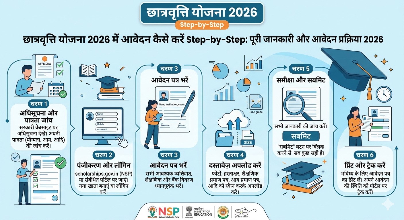 छात्रवृत्ति योजना 2026 में आवेदन कैसे करें Step-by-Step: Step-by-Step पूरी जानकारी और आवेदन प्रक्रिया 2026