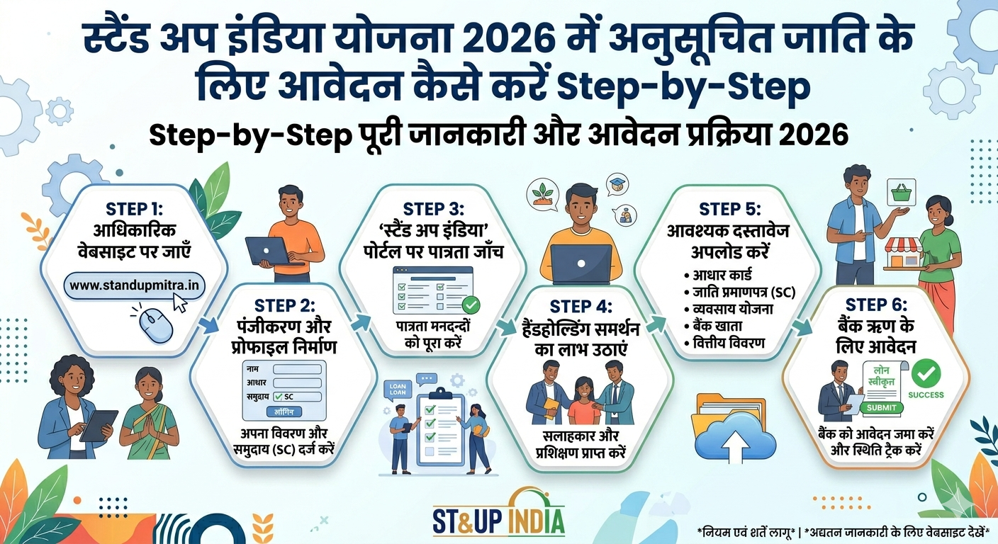 स्टैंड अप इंडिया योजना 2026 में अनुसूचित जाति के लिए आवेदन कैसे करें Step-by-Step: Step-by-Step पूरी जानकारी और आवेदन प्रक्रिया 2026