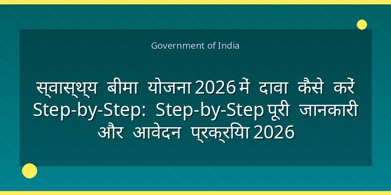 स्वास्थ्य बीमा योजना 2026 में दावा कैसे करें Step-by-Step: Step-by-Step पूरी जानकारी और आवेदन प्रक्रिया 2026