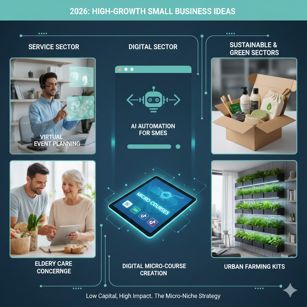 High‑Impact Small‑Business Ideas for 2026: Low‑Capital, High‑Growth Opportunities Across Service, Digital, and Sustainable Sectors