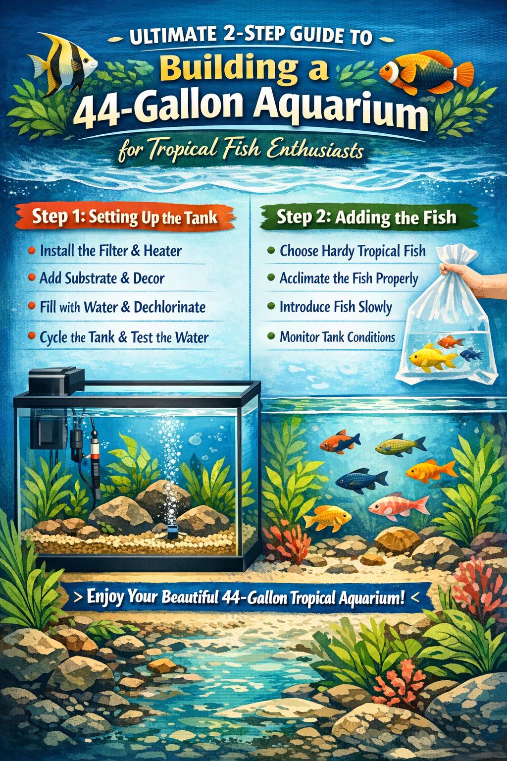 Ultimate 2-Step Guide to Building a 44-Gallon Aquarium for Tropical Fish Enthusiasts
