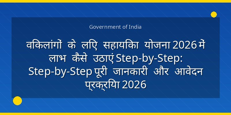 विकलांगों के लिए सहायिका योजना 2026 में लाभ कैसे उठाएं Step-by-Step: Step-by-Step पूरी जानकारी और आवेदन प्रक्रिया 2026